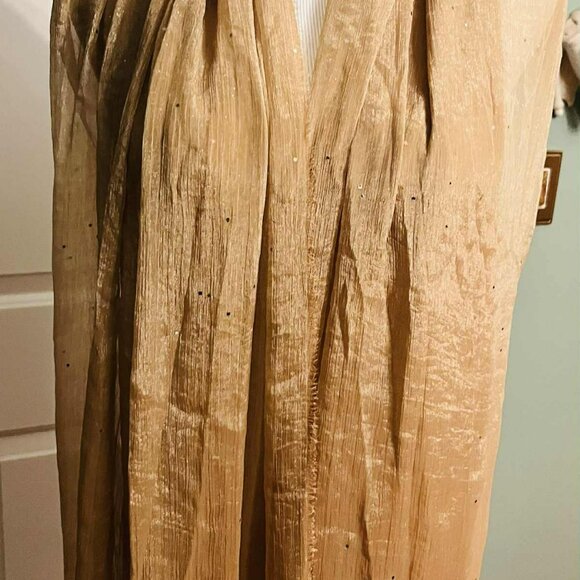 NWT Handmade Golden Sparkle Scarf by Sana – Elegant Evening Style - Picture 6 of 12